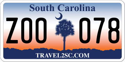 SC license plate ZOO078