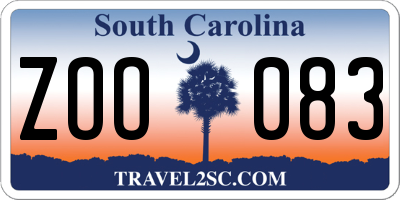 SC license plate ZOO083