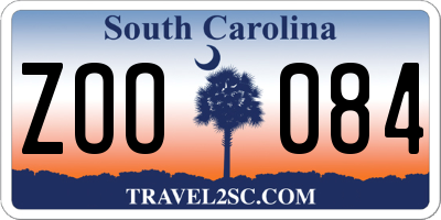 SC license plate ZOO084