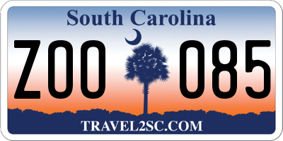 SC license plate ZOO085