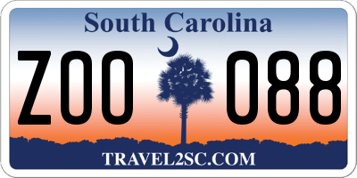 SC license plate ZOO088