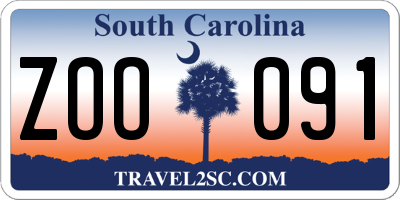 SC license plate ZOO091