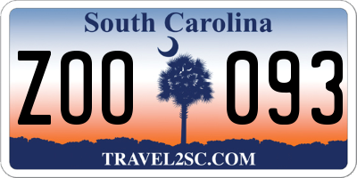 SC license plate ZOO093