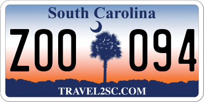 SC license plate ZOO094