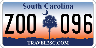 SC license plate ZOO096