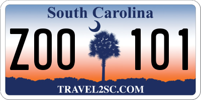 SC license plate ZOO101