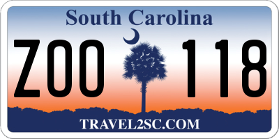 SC license plate ZOO118