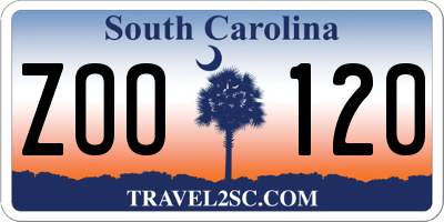 SC license plate ZOO120