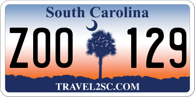 SC license plate ZOO129