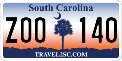 SC license plate ZOO140