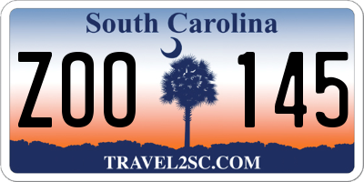 SC license plate ZOO145