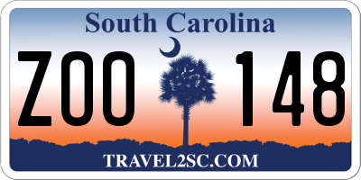 SC license plate ZOO148