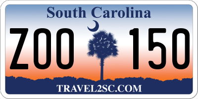 SC license plate ZOO150