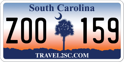 SC license plate ZOO159