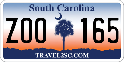 SC license plate ZOO165