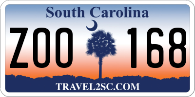 SC license plate ZOO168