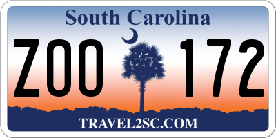 SC license plate ZOO172