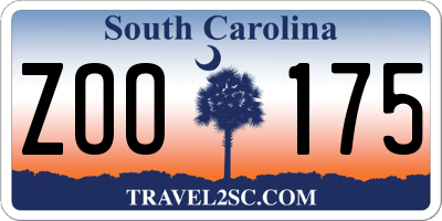 SC license plate ZOO175