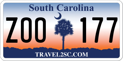 SC license plate ZOO177