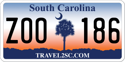 SC license plate ZOO186