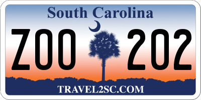 SC license plate ZOO202