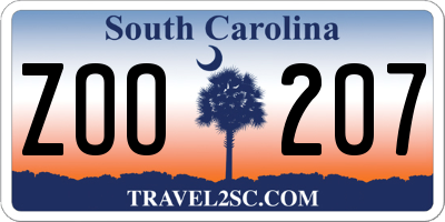 SC license plate ZOO207