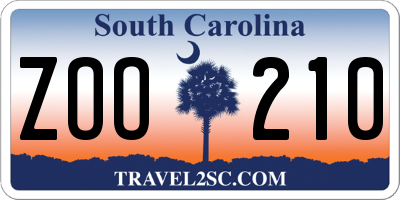 SC license plate ZOO210