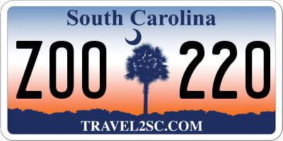 SC license plate ZOO220