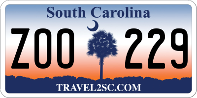 SC license plate ZOO229