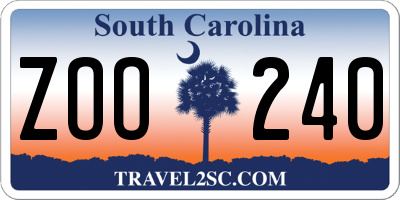 SC license plate ZOO240