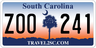 SC license plate ZOO241