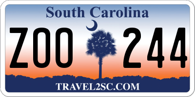 SC license plate ZOO244