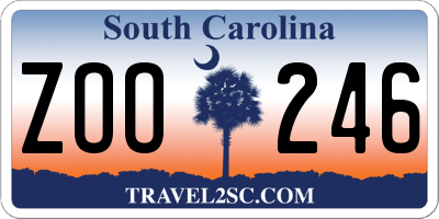 SC license plate ZOO246