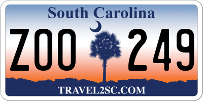 SC license plate ZOO249