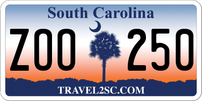 SC license plate ZOO250