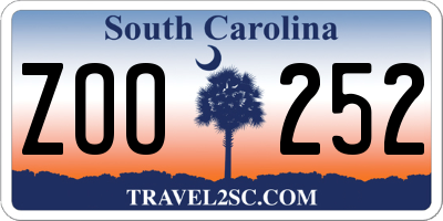 SC license plate ZOO252