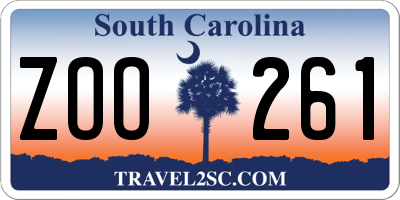 SC license plate ZOO261