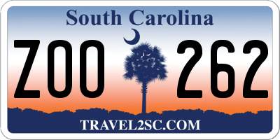 SC license plate ZOO262