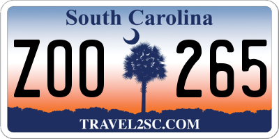 SC license plate ZOO265