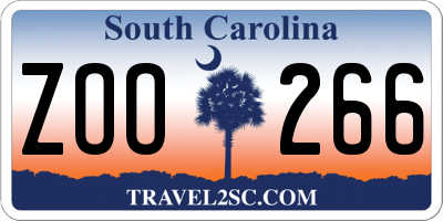 SC license plate ZOO266
