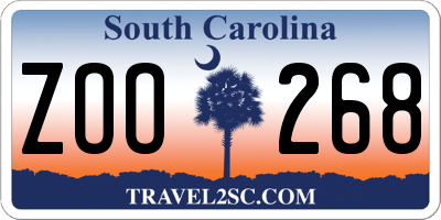 SC license plate ZOO268