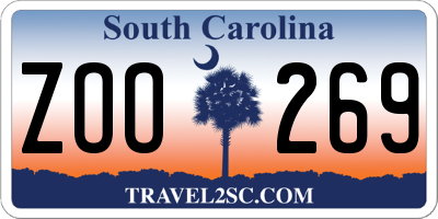 SC license plate ZOO269