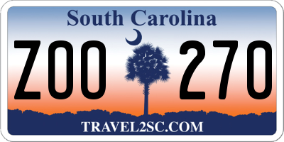 SC license plate ZOO270