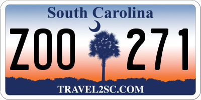 SC license plate ZOO271