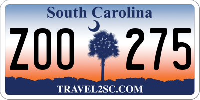 SC license plate ZOO275