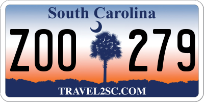 SC license plate ZOO279