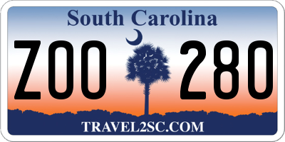 SC license plate ZOO280