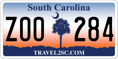SC license plate ZOO284