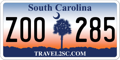 SC license plate ZOO285