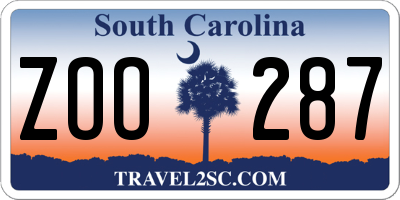SC license plate ZOO287